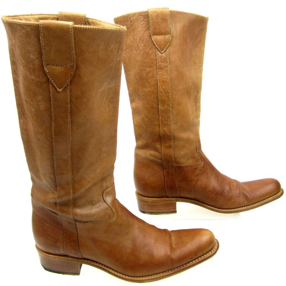 GORGEOUS French Leather Boots * FREE LANCE Brown Tan EU 39 US 8, 8.5, 8 1/2 N